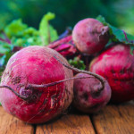 Fresh beets and beet greens